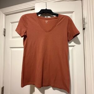 a.n.a Brown Fitted V-Neck T-Shirt